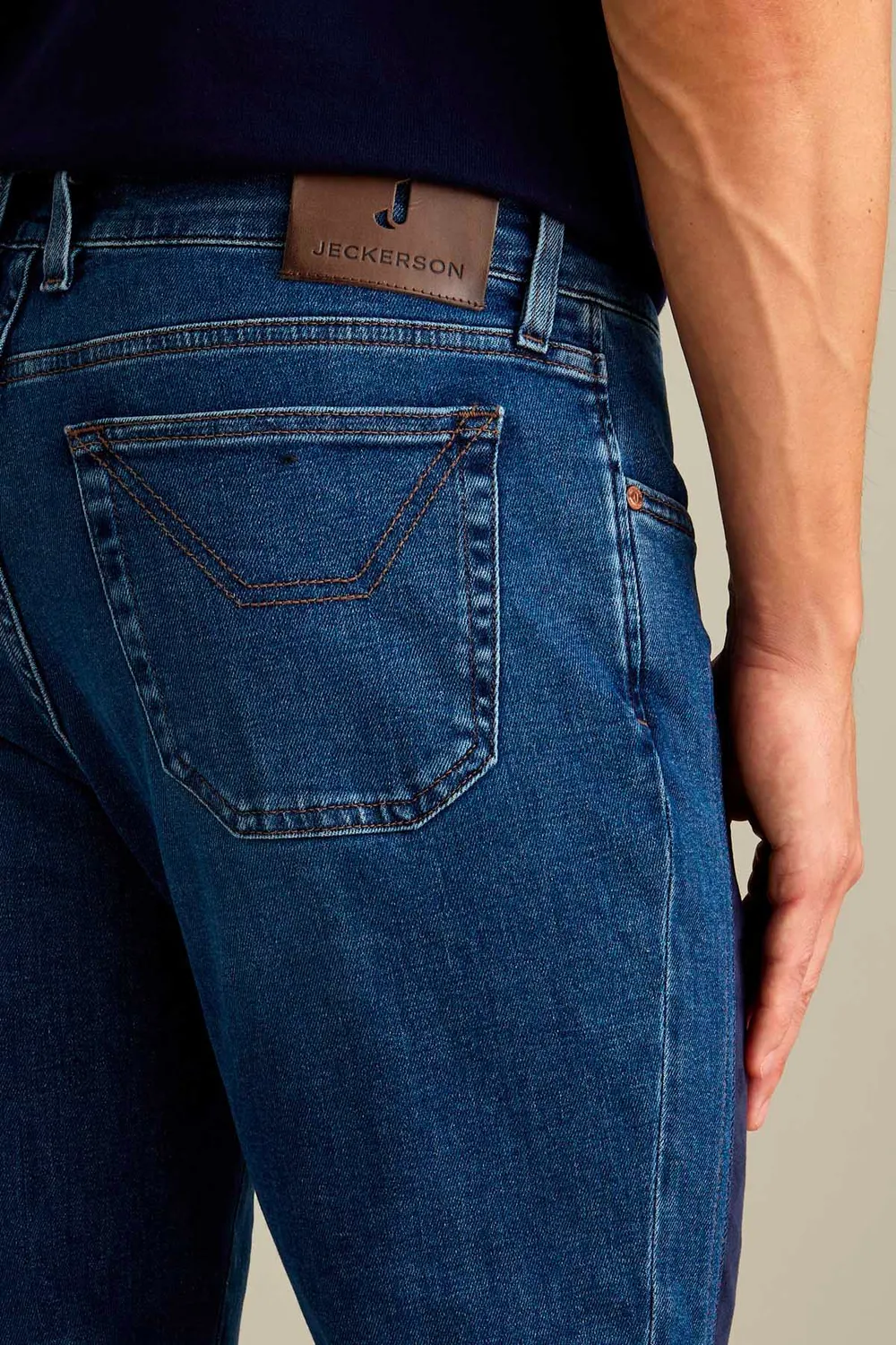 Jeckerson John Alcantara jeans slim fit donkerblauw denim