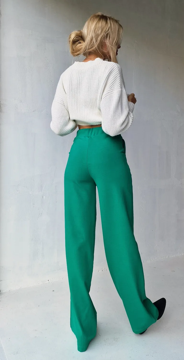 Langeleggings Wide Leg Tall Broek Zeegroen Lengtemaat 36