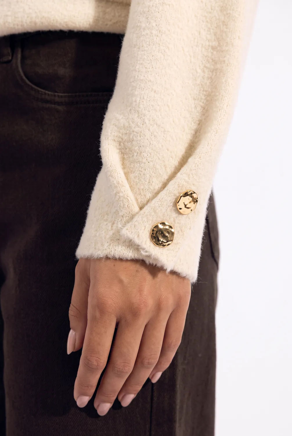 Florez Nina Cardigan vest zand met capuchon
