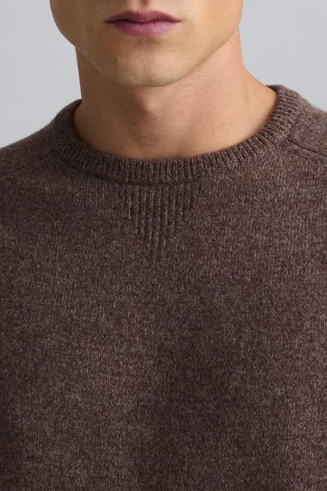 Jeckerson Raglan Trui Wolblend Bruin Melange