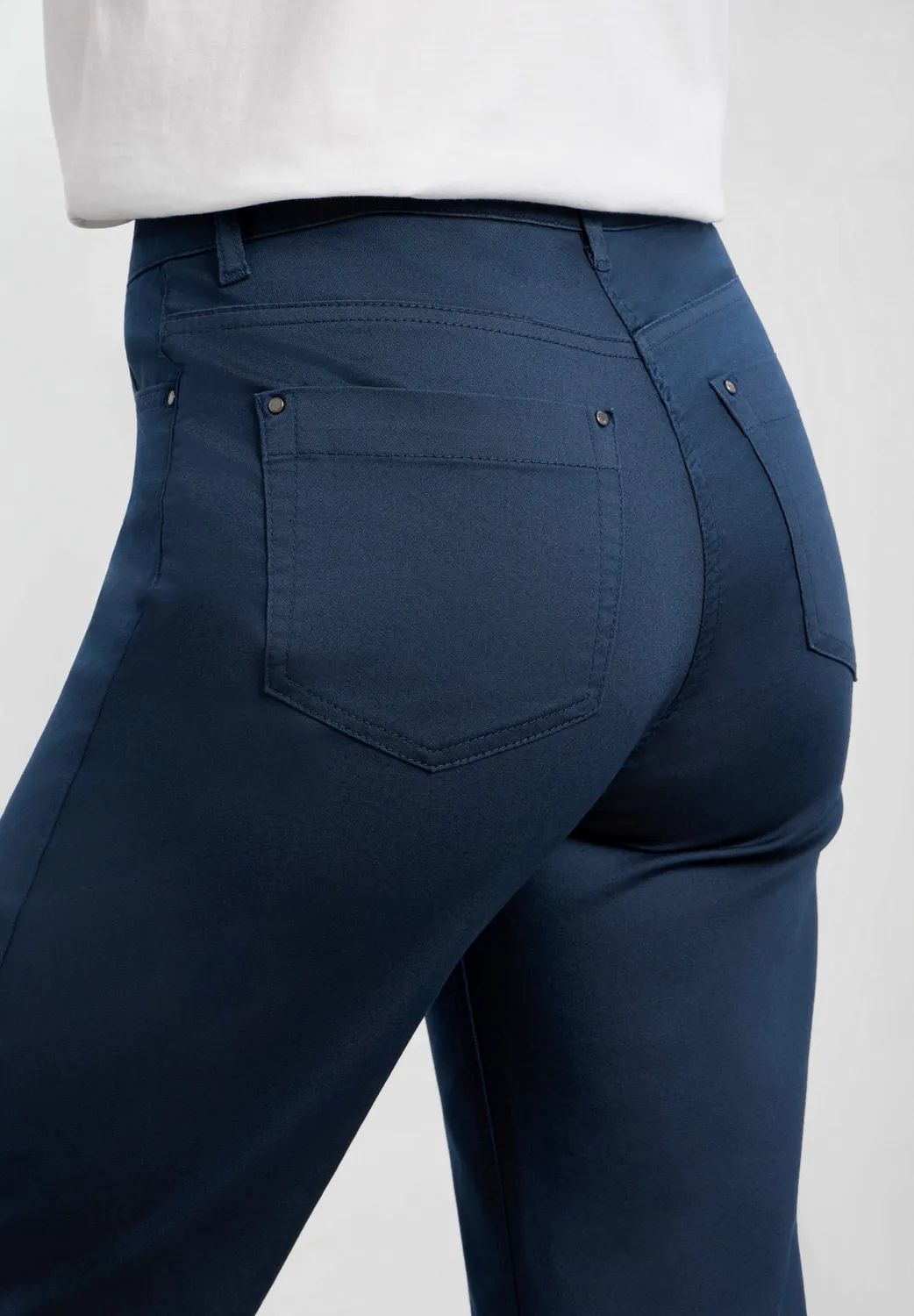 Laurie Amelia Straight ML broek navy stretch