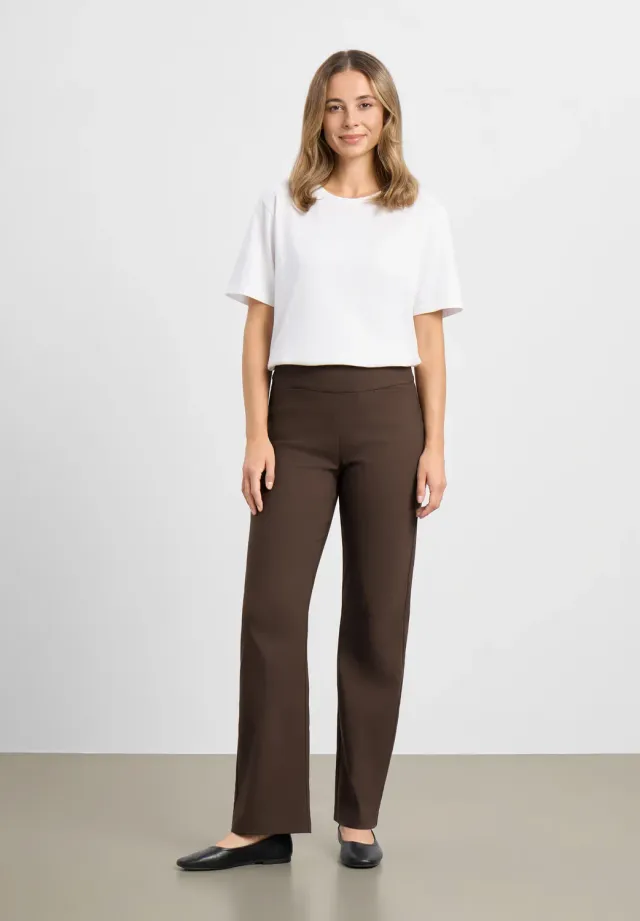 Laurie Thea Straight ML broek bruin hoge taille