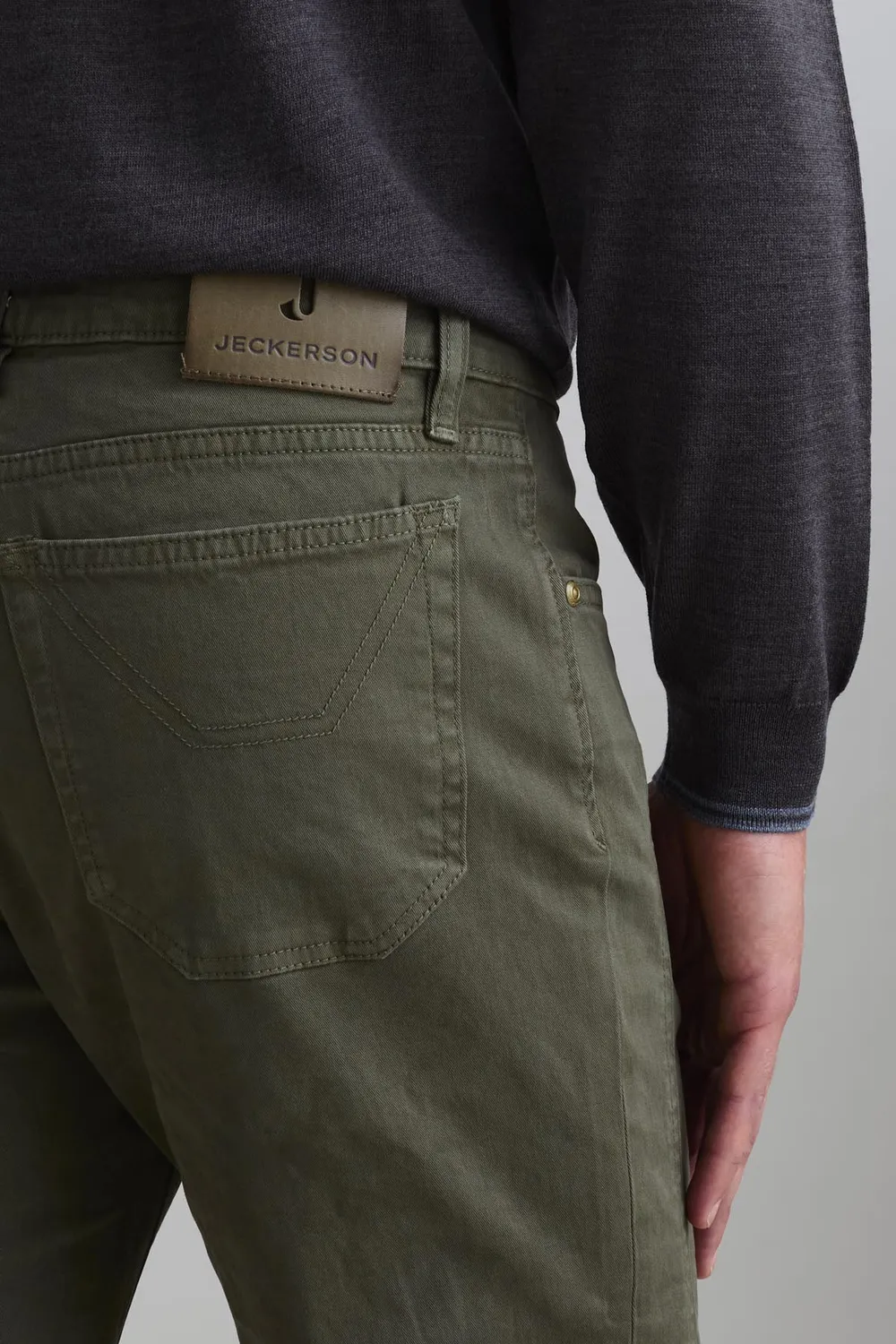 Jeckerson John slim fit broek legergroen stretch