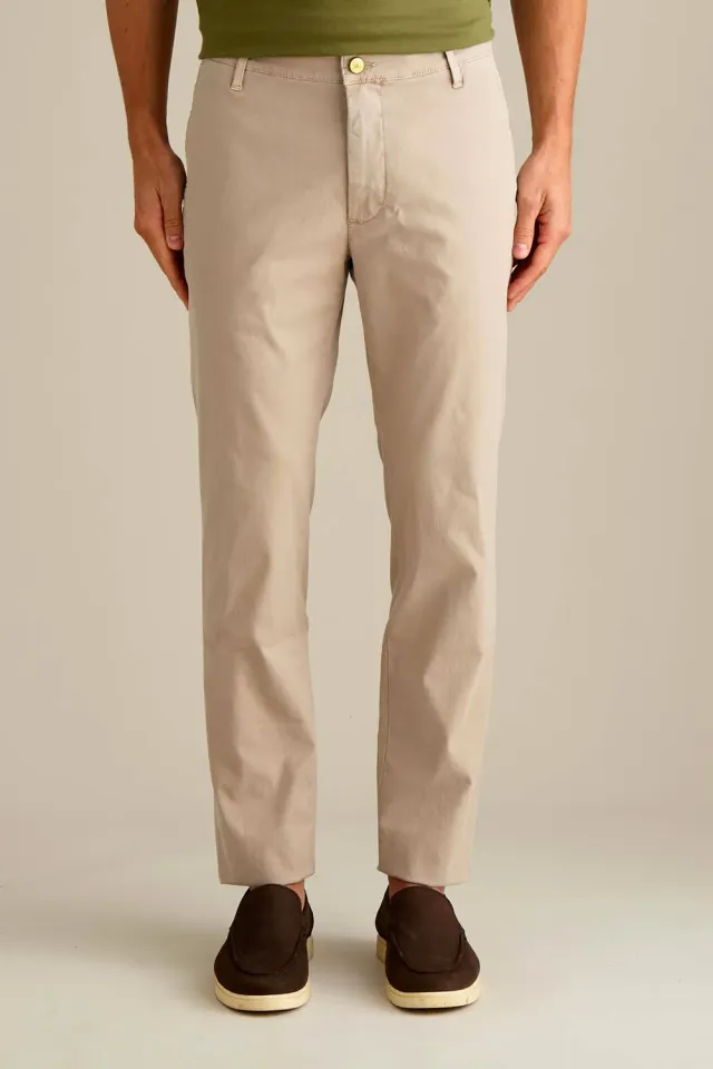 Jeckerson Jack slim fit chino beige cement katoen
