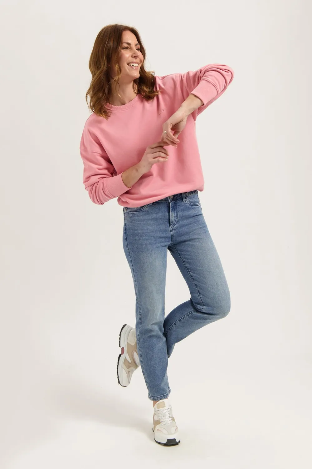 Florez Jolie sweater lichtroze katoen