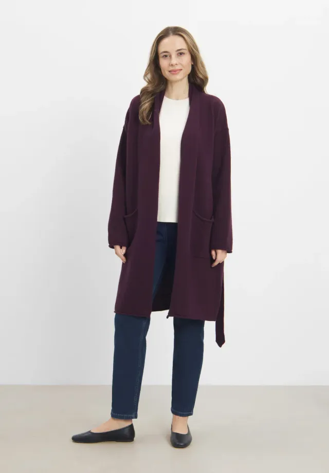 Laurie Iris Cardigan vest Zinfandel extra fijne wol