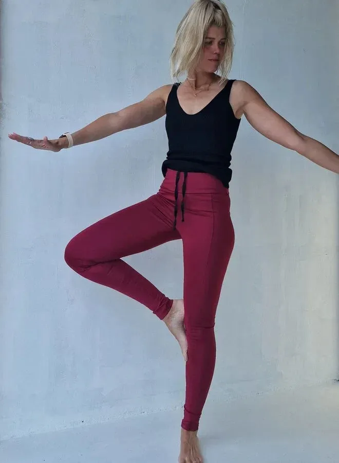 Langeleggings Sportlegging wijnrood 34-36 met zak lang