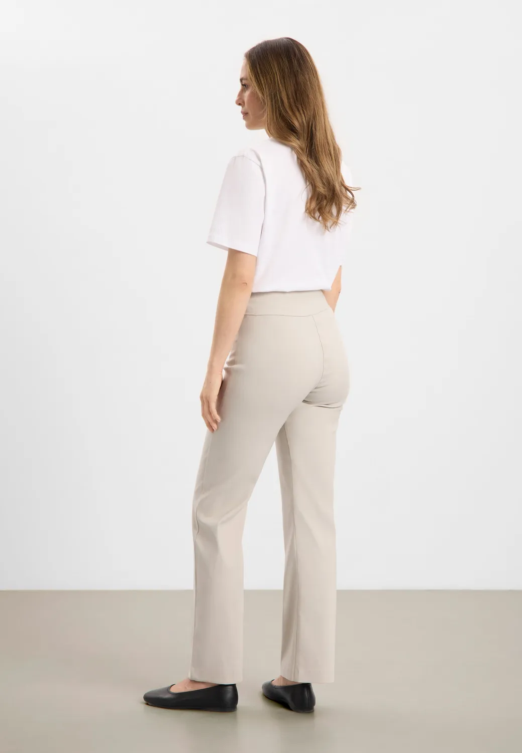 Laurie Thea Straight ML broek grey sand stretch