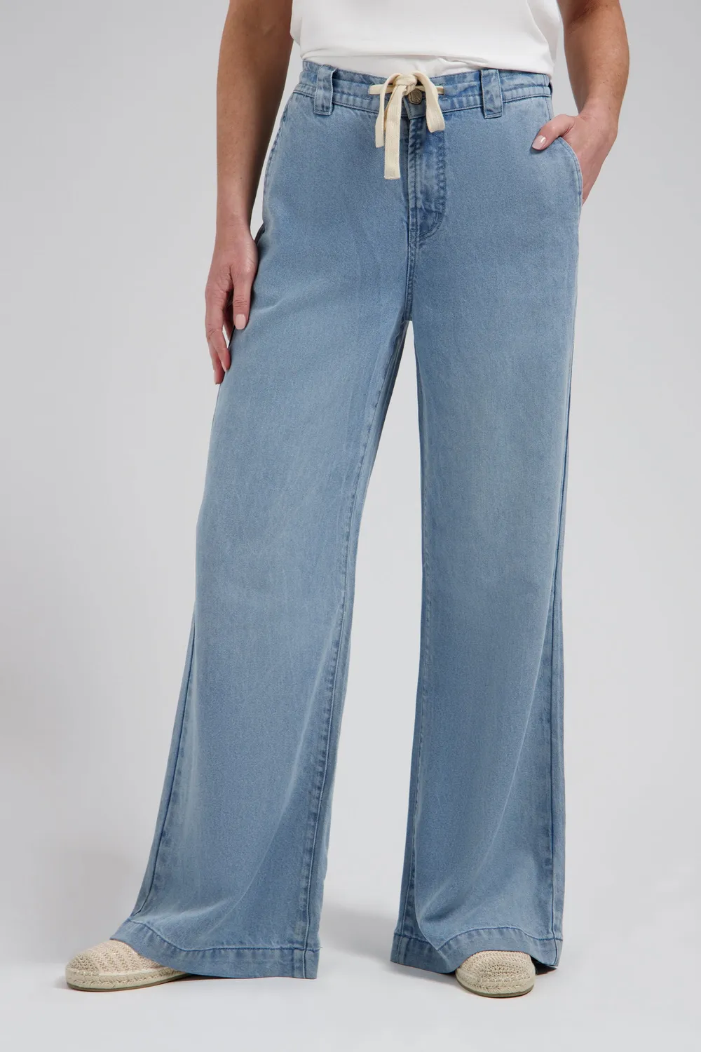 Florez Sarah wide-leg jeans Mid Blue lyocell
