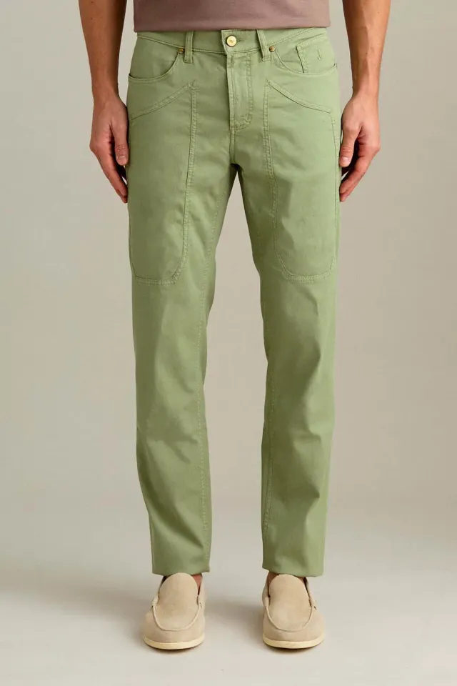 Jeckerson John Slim Fit broek saliegroen katoen