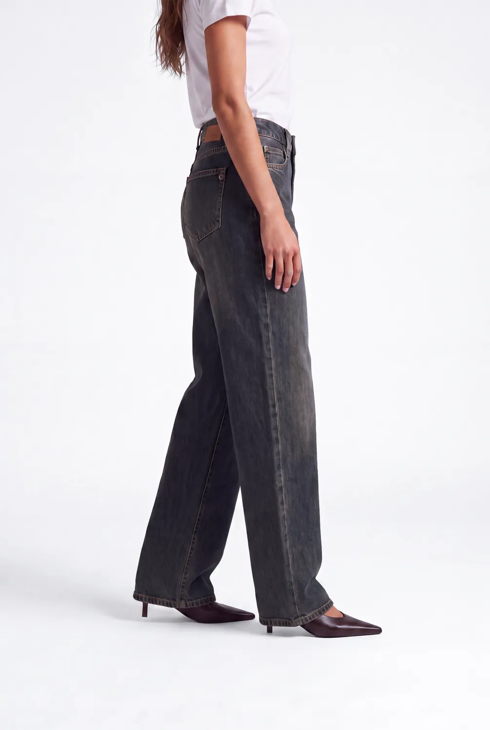 Florez Sophie Straight jeans Tabacco blue mid-waist