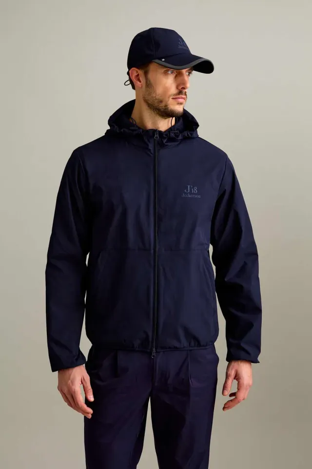 Jeckerson J18 Windjack Donkerblauw Licht Capuchon