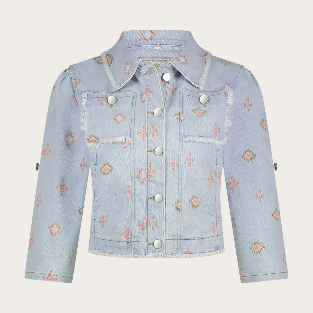 Florez Zaza Aztec spijkerjas Aztec Print driekwart