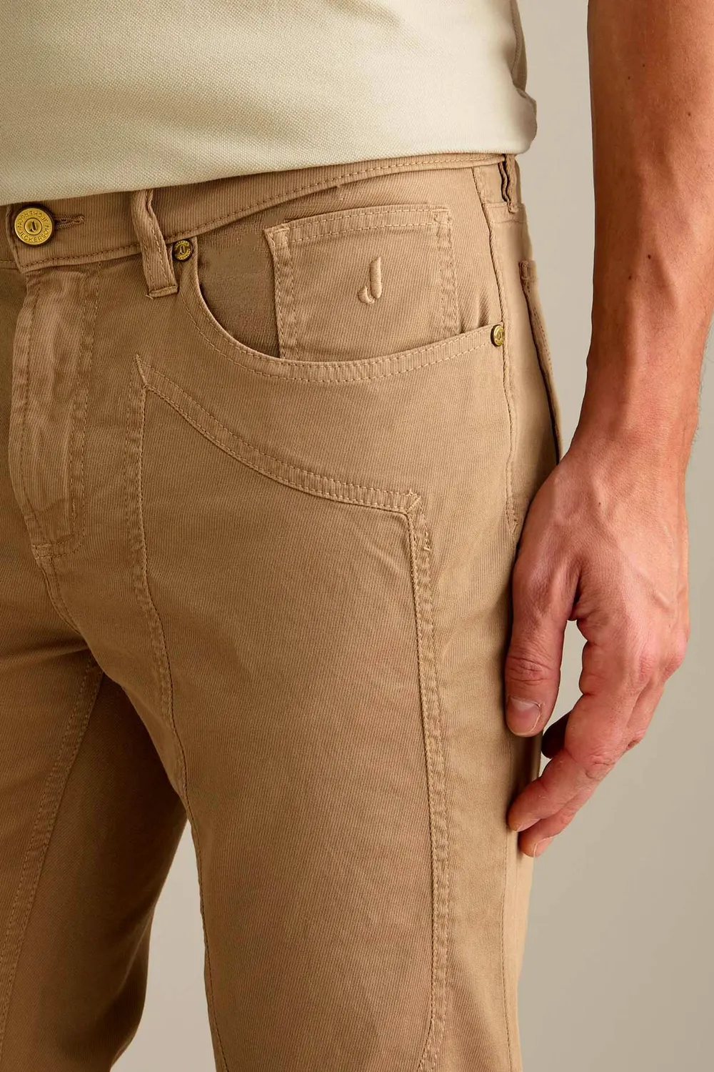 Jeckerson John slim fit chino beige tricotine