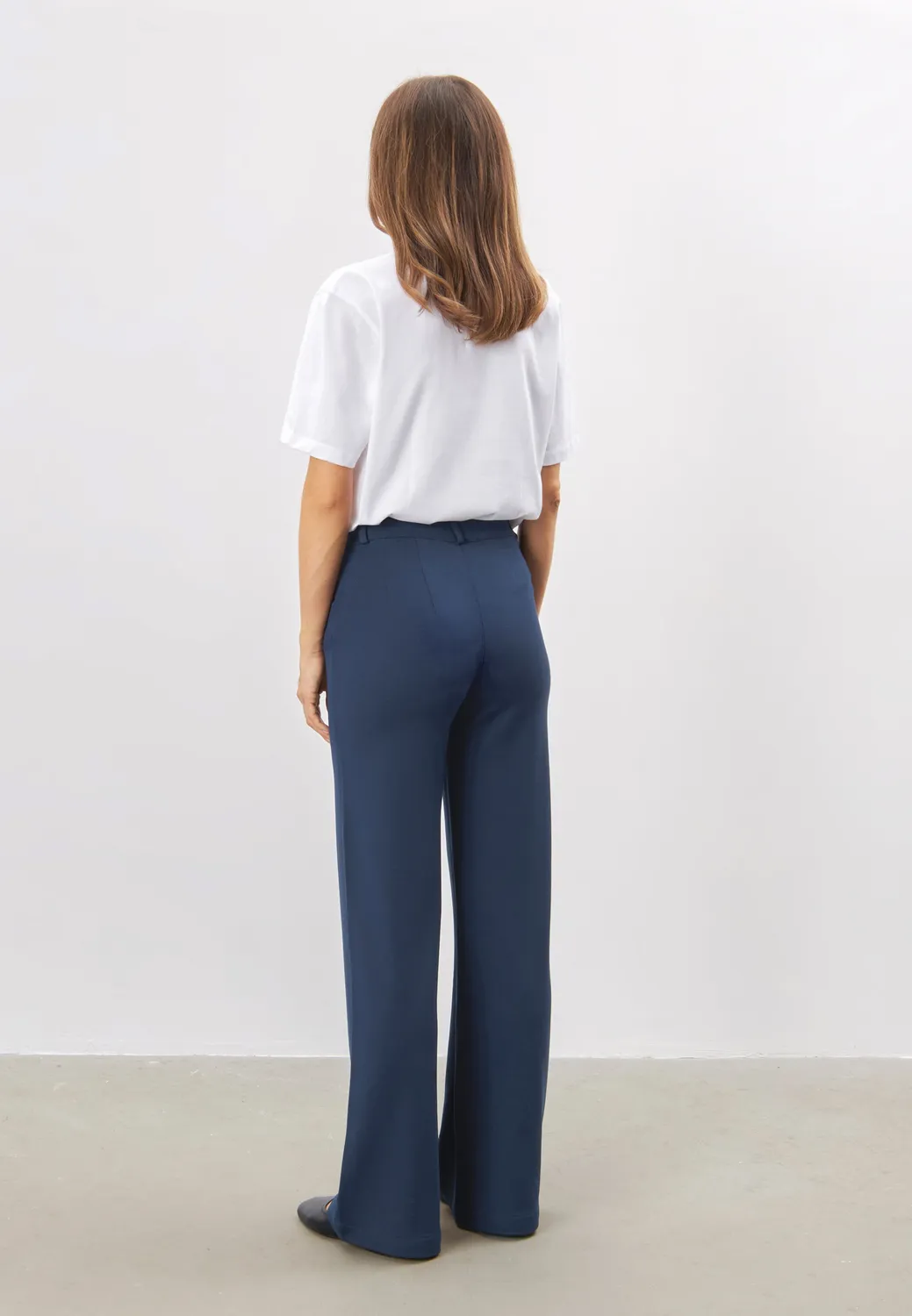 Laurie Donna Loose ML damesbroek navy brushed viscose