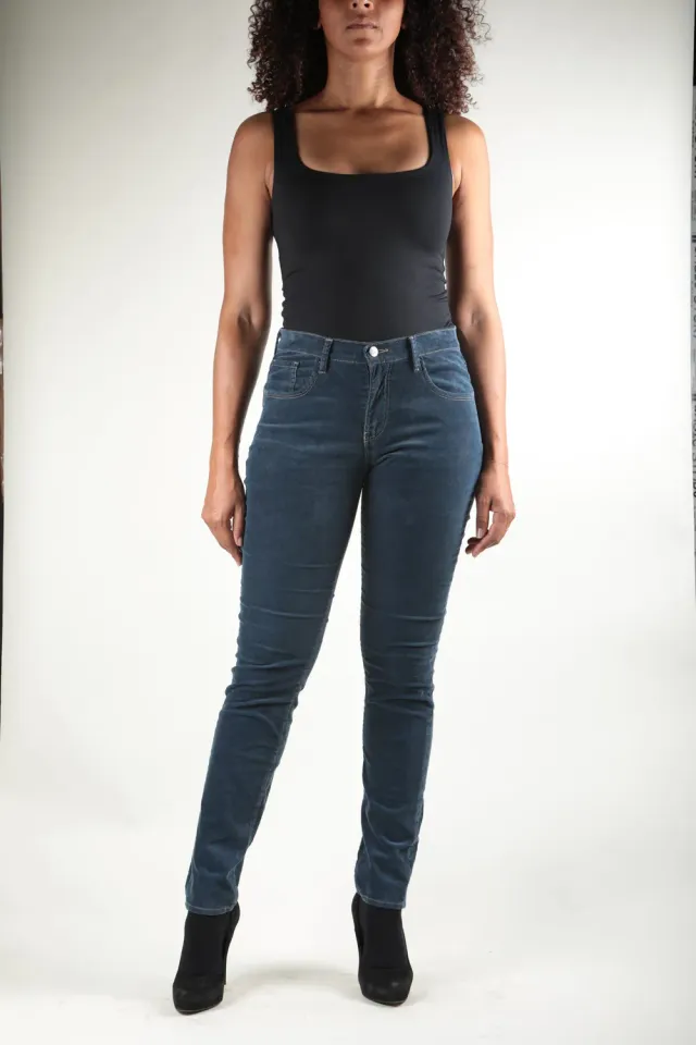 Impaqt Lais Velours fluwelen broek indigo stretch