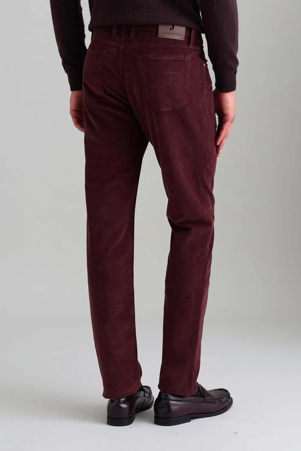 Jeckerson Jordan fluwelen broek slim fit bordeaux