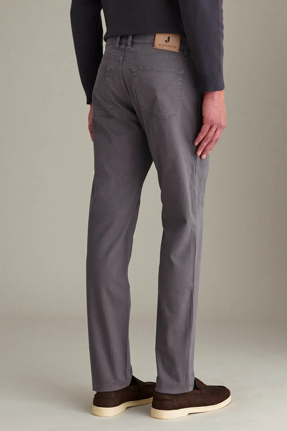 Jeckerson John slim fit broek grijs gabardine