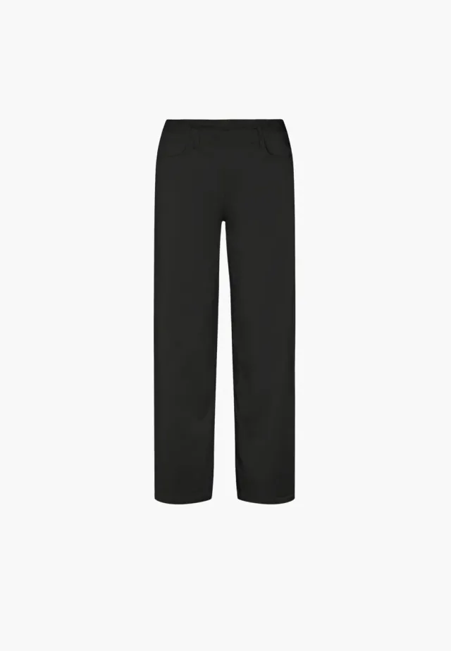 Laurie Donna Loose Short Length broek zwart brushed elastiek