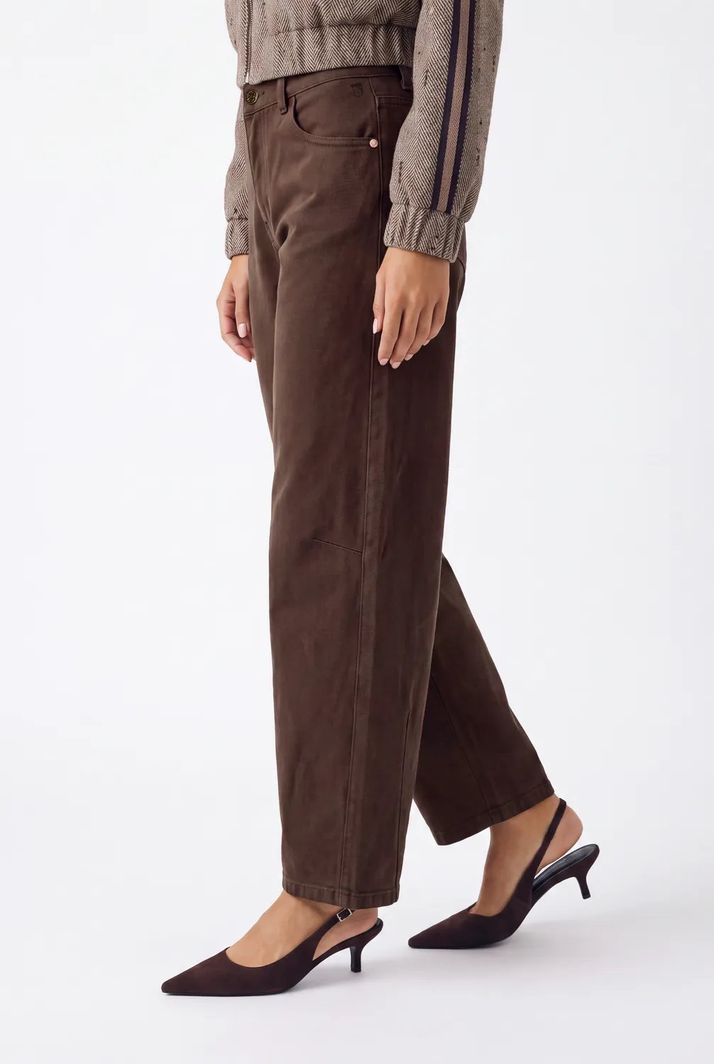 Florez Onnedie barrel jeans donkerbruin