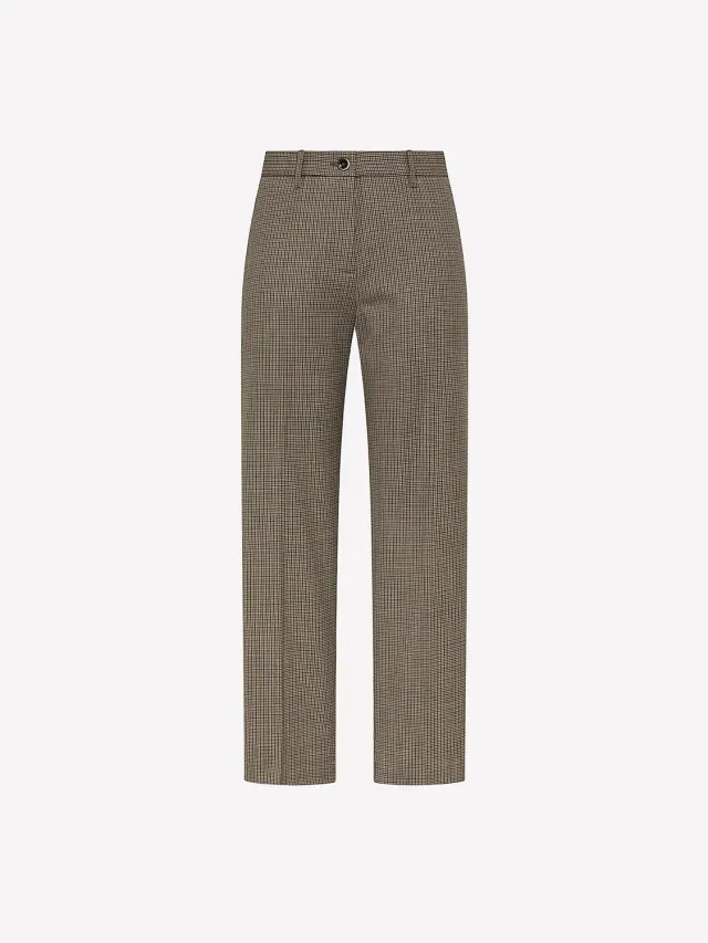 Nine In The Morning Seraphine SER05 slimfit broek Check wolmix