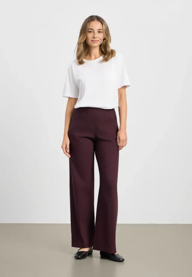 Laurie Donna Loose ML damesbroek dark plum soepel