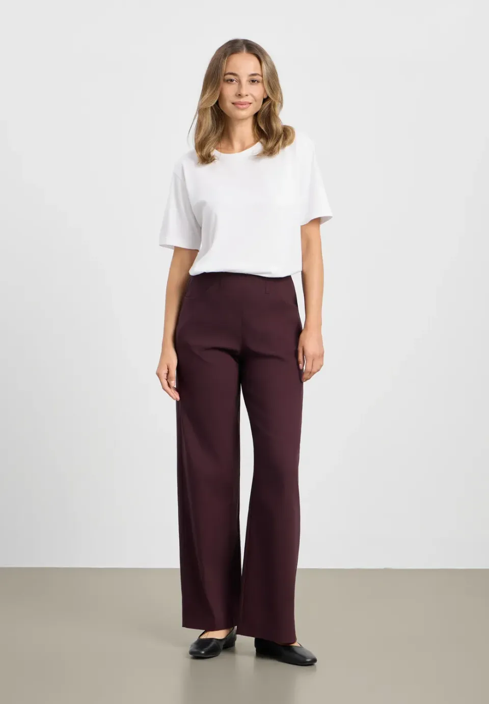 Laurie Donna Loose ML damesbroek dark plum soepel