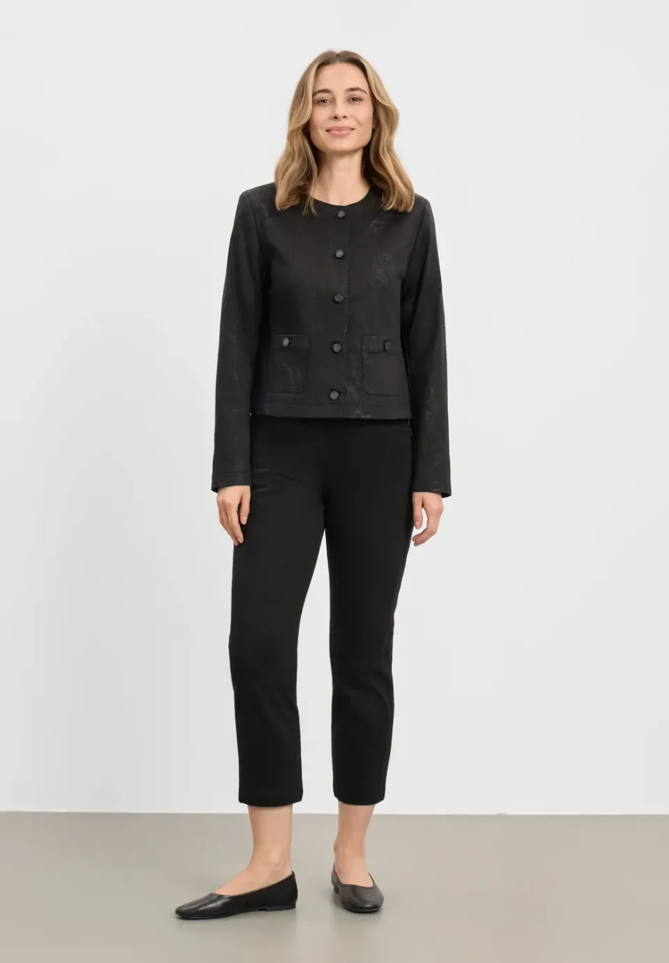 Laurie Melody Classic jas black bloom print