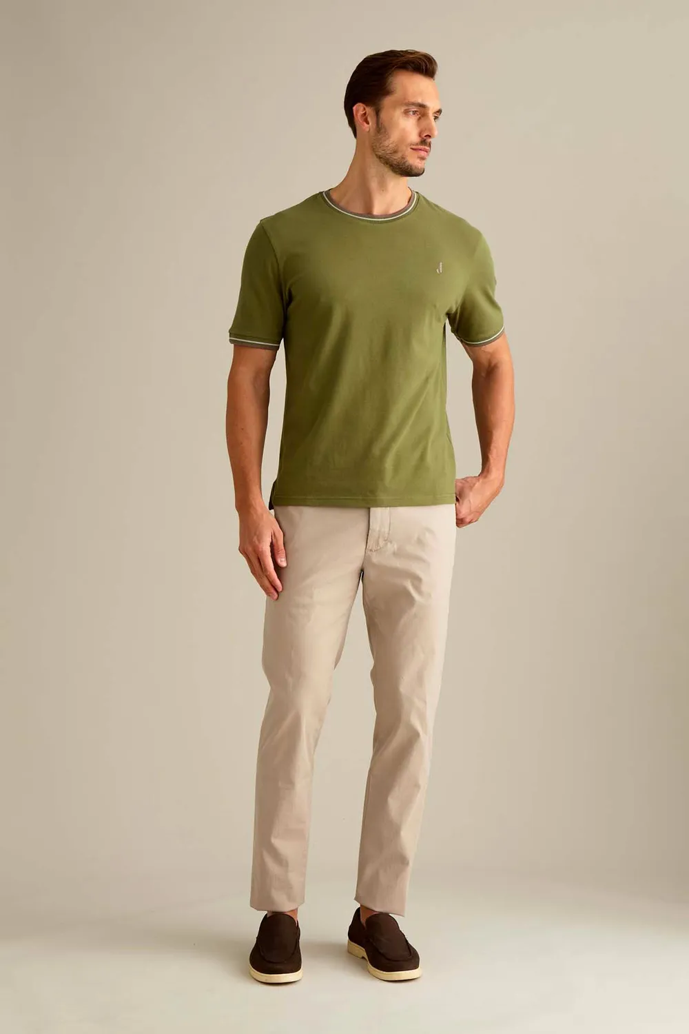 Jeckerson Jack slim fit chino beige cement katoen