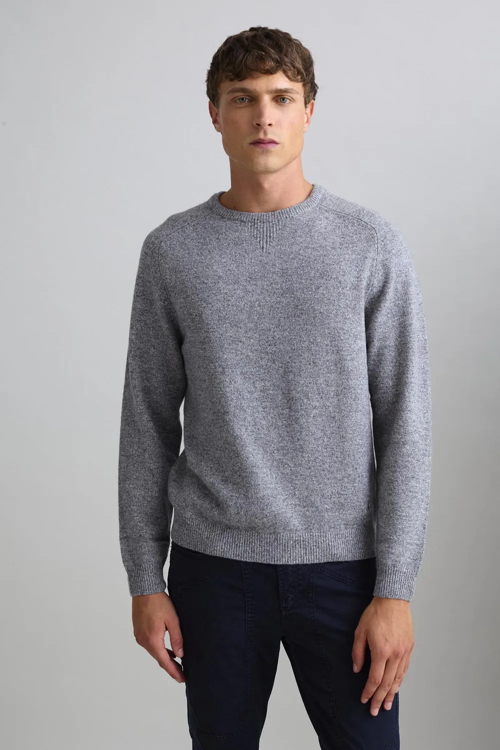 Jeckerson trui grijs melange raglan wolmix