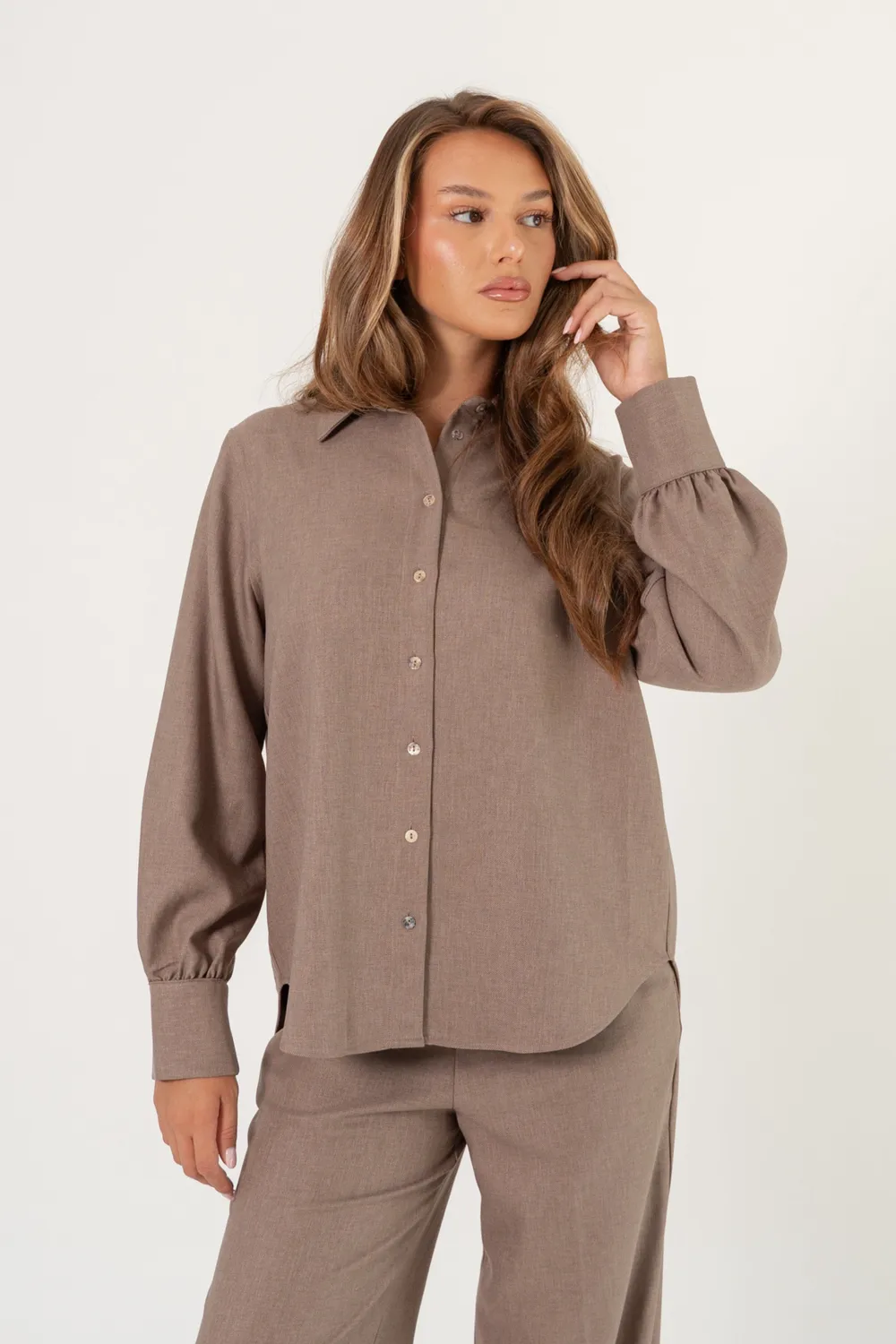 Corel Maxime Caravella blouse Taupe boxy