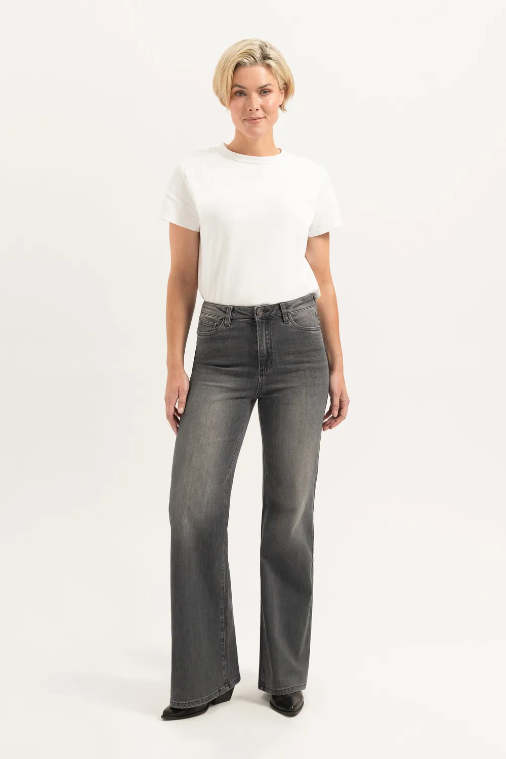 Florez Ana Flared jeans Irish Grey palazzo wijd