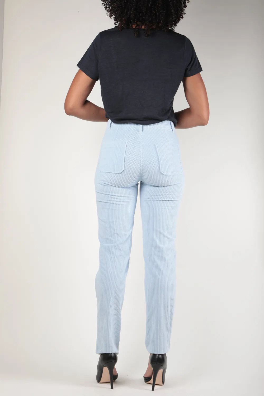 Impaqt Mia Velours damesbroek cielblauw stretch