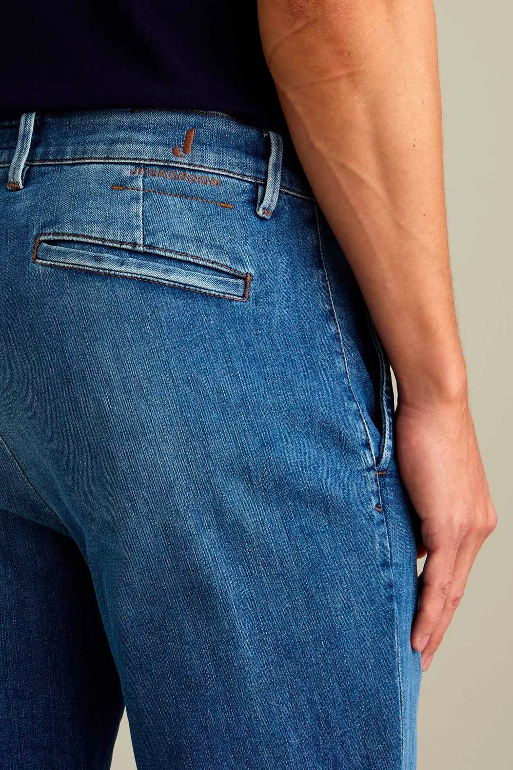 Jeckerson Jack slim fit chino blauw denim