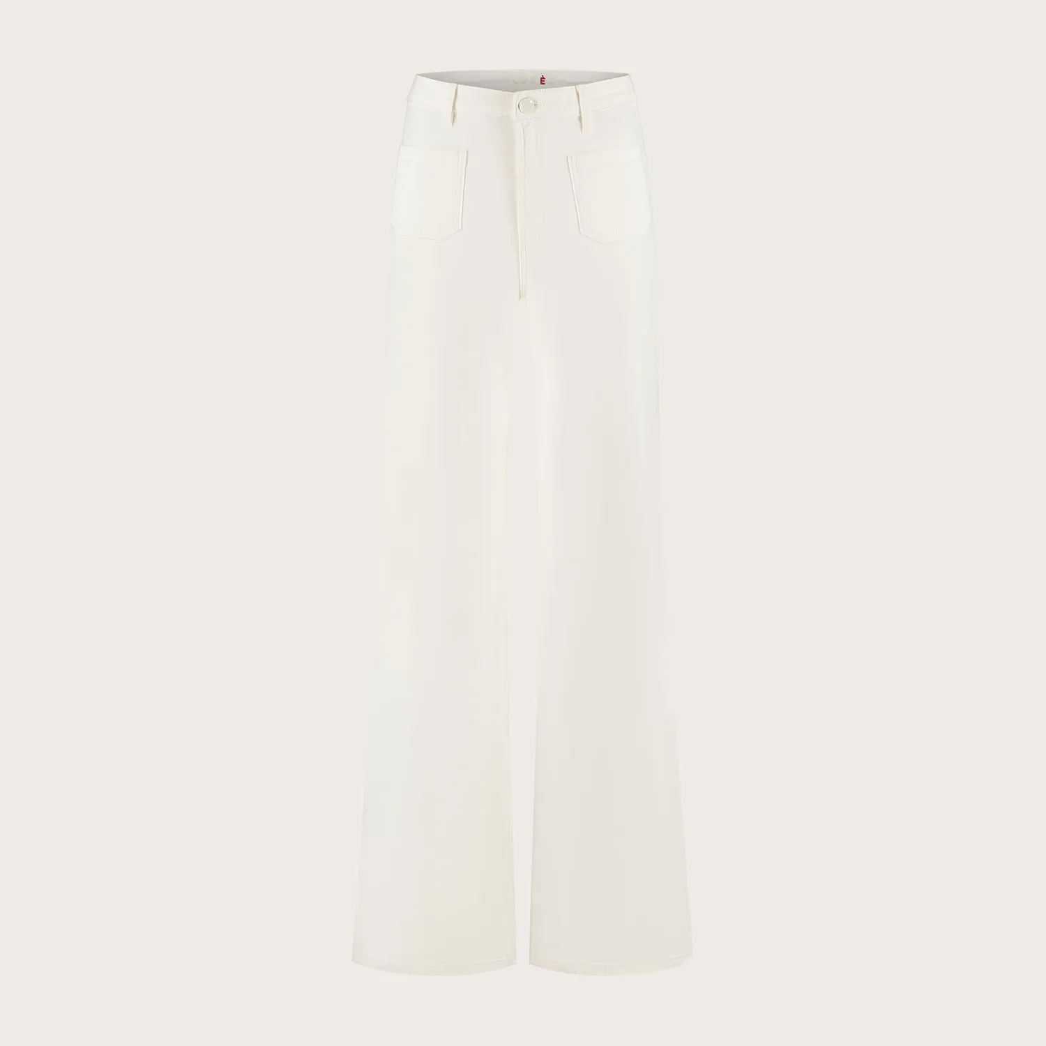 Florez Ana Flared Pocket jeans Off White wijd