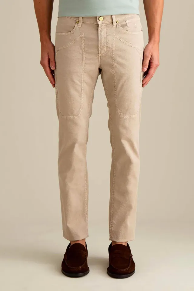 Jeckerson John slim broek beige cemento old-wash