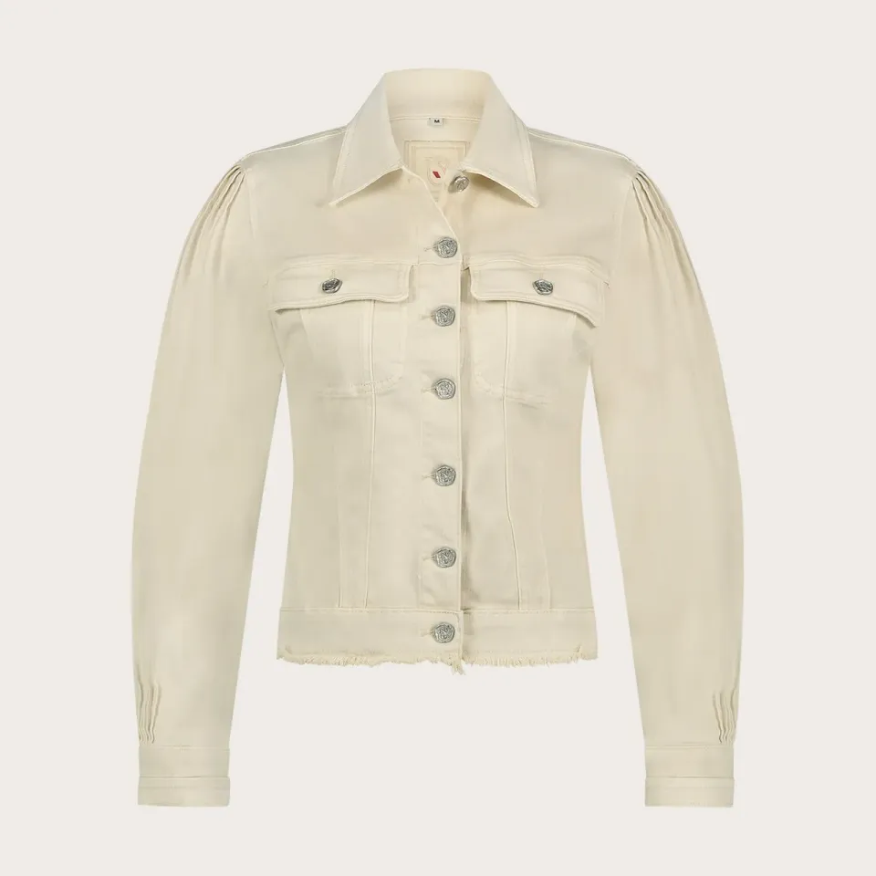 Florez Rome Jacket jasje cream stretch zilveren knopen