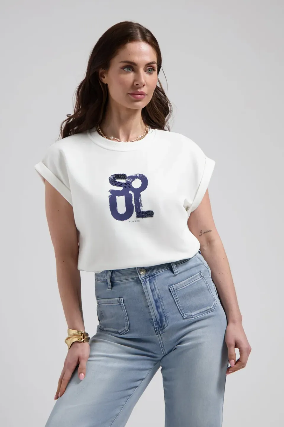 Florez Bella T-shirt White wit tricot