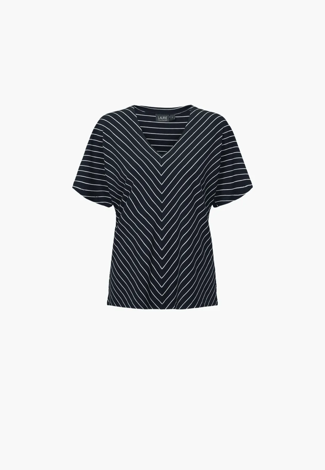 Laurie Ingrid Blouse SS Navy Stripe viscose