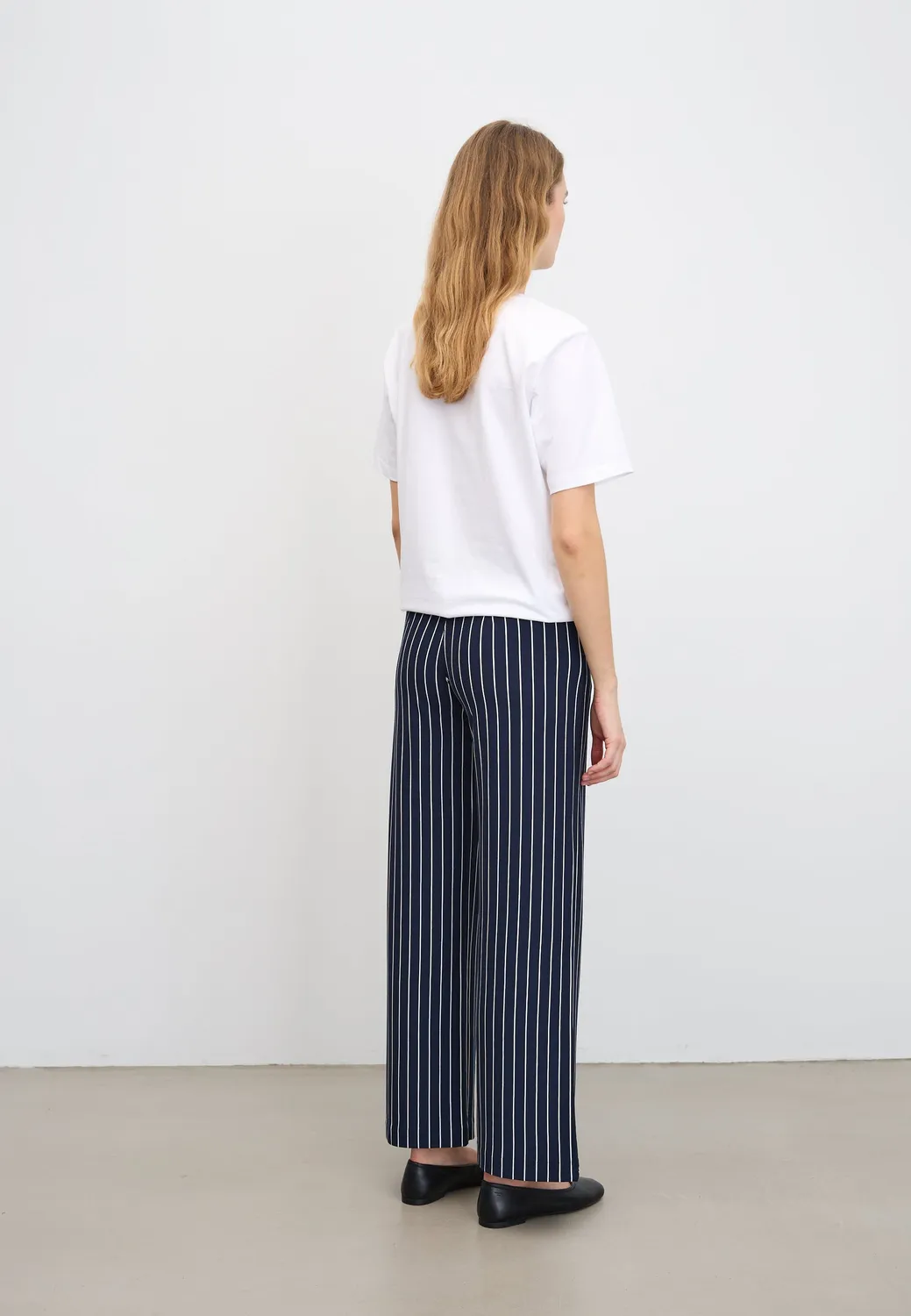 Laurie Donna Loose SL Broek Navy Stripe Dames