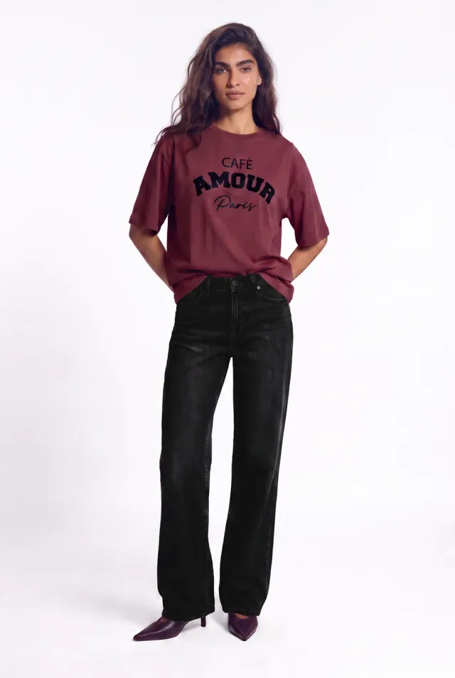 Florez Sophie Straight jeans zwart mid-waist
