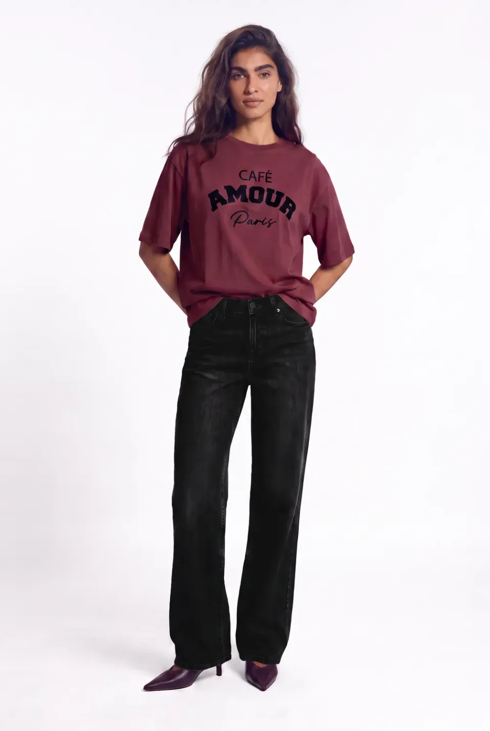 Florez Sophie Straight jeans zwart mid-waist