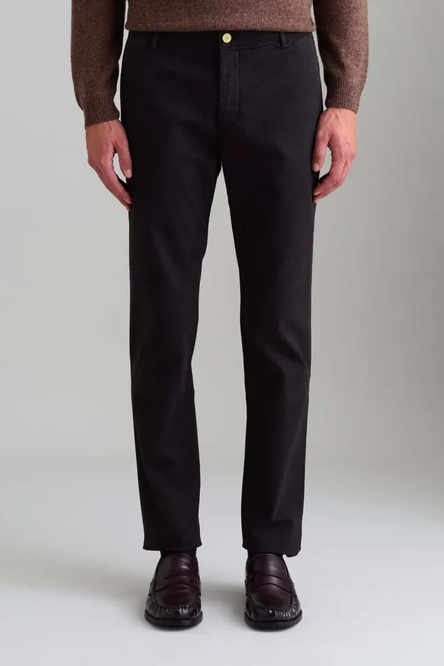 Jeckerson Jack chino bruin pied-de-poule slim fit
