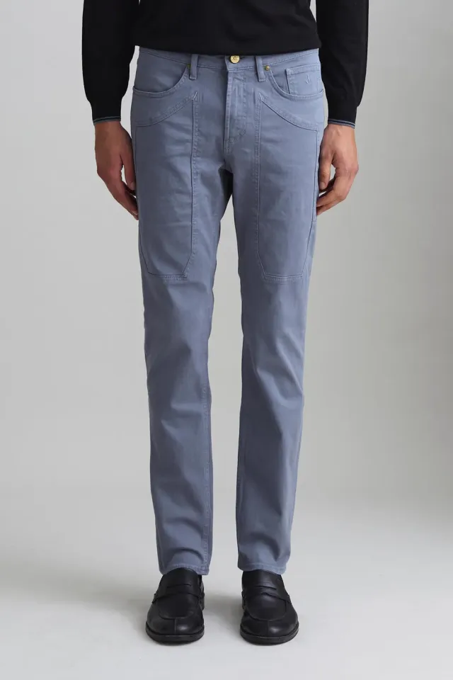 Jeckerson John slim fit broek grijs gabardine