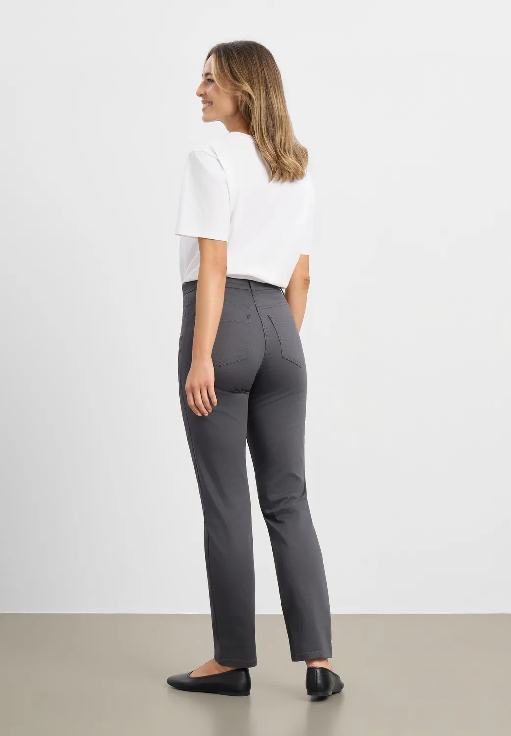 Laurie Charlotte Regular ML broek anthracite stretch