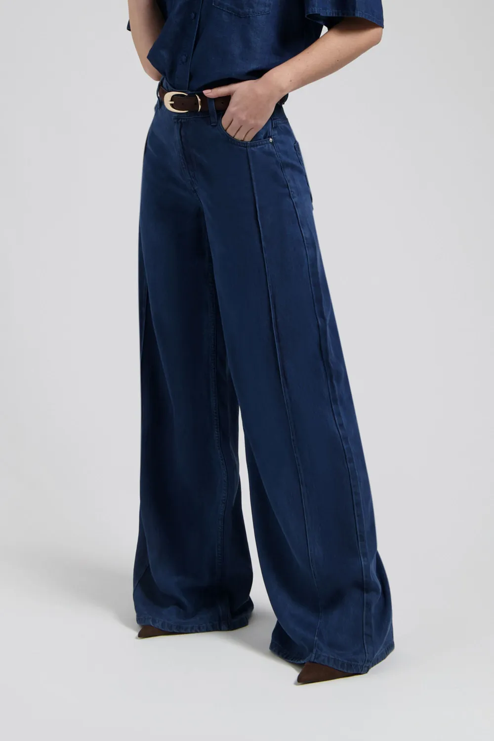 Florez Riley Wide Leg jeans Dark indigo lyocell