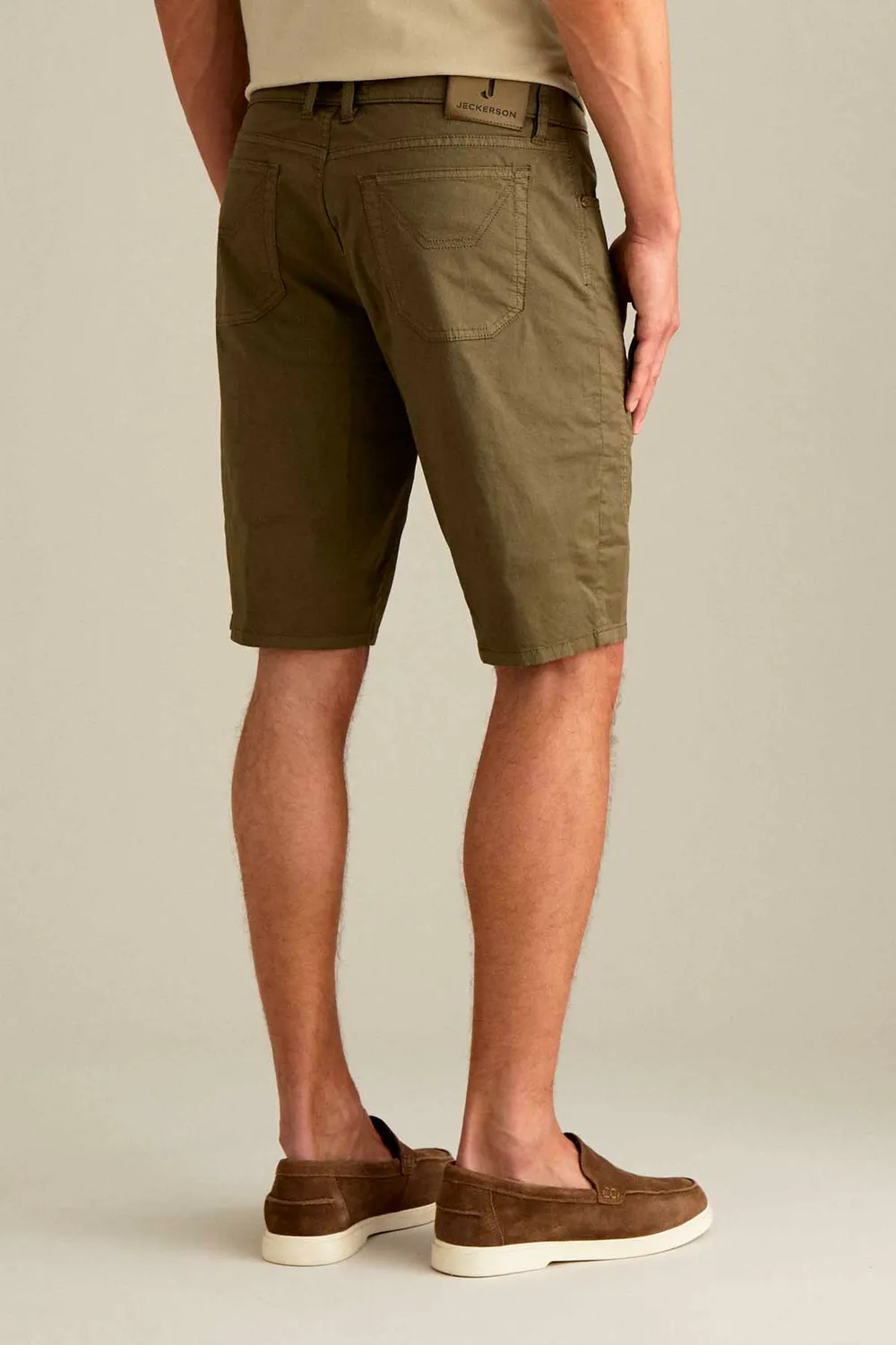 Jeckerson Jayden slim fit short militair groen katoen