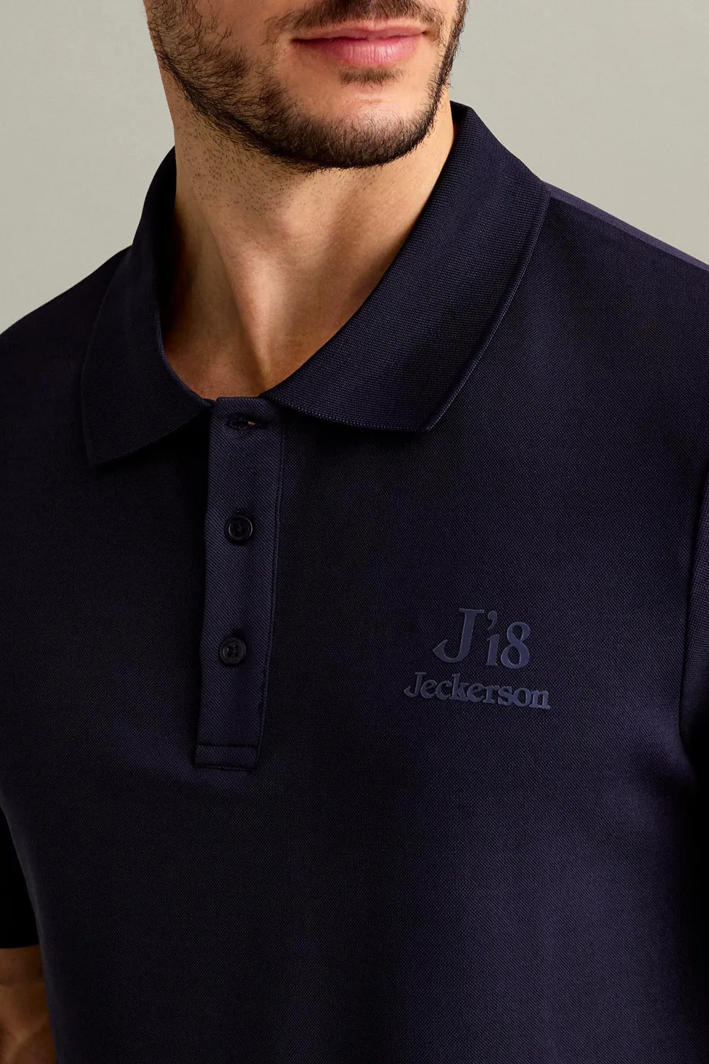 Jeckerson J18 polo donkerblauw piqué korte mouw