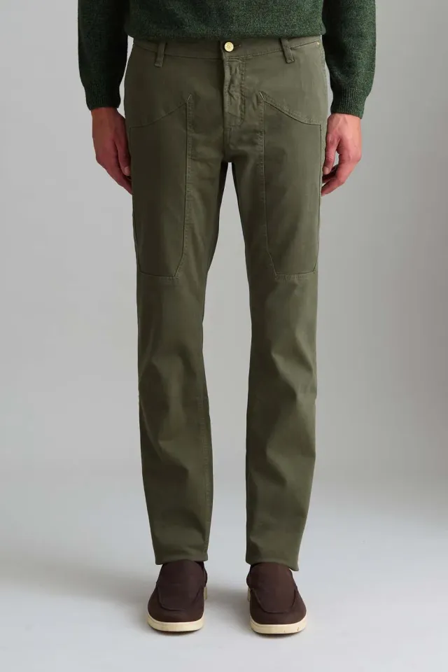 Jeckerson Jevon slim fit chino groen modder gabardine