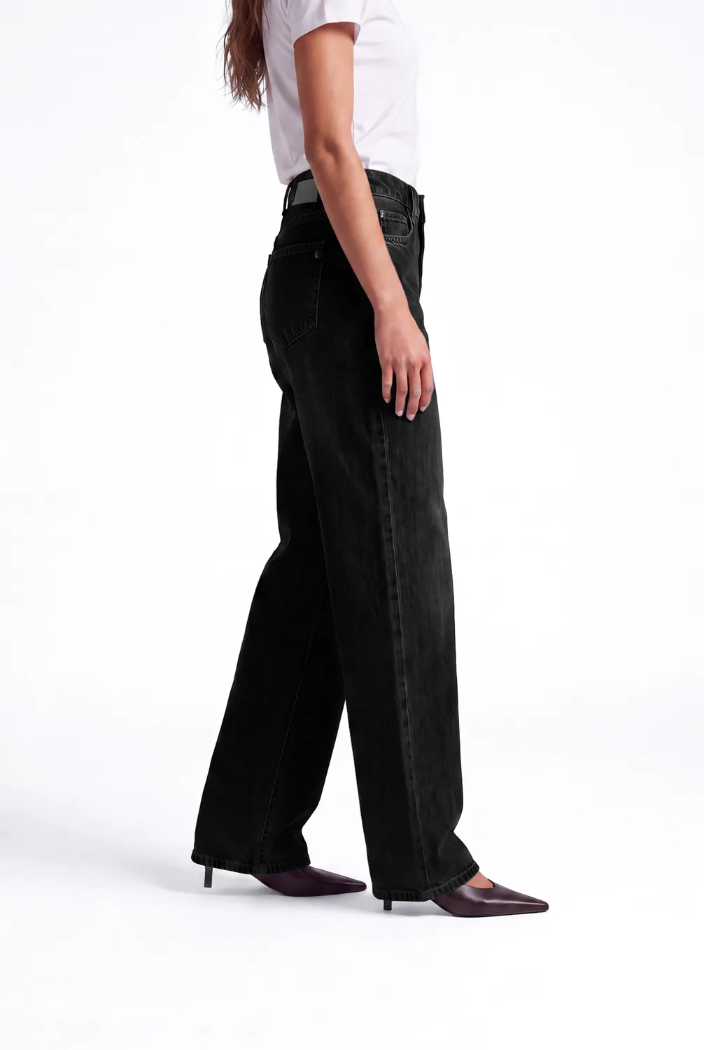 Florez Sophie Straight jeans zwart mid-waist